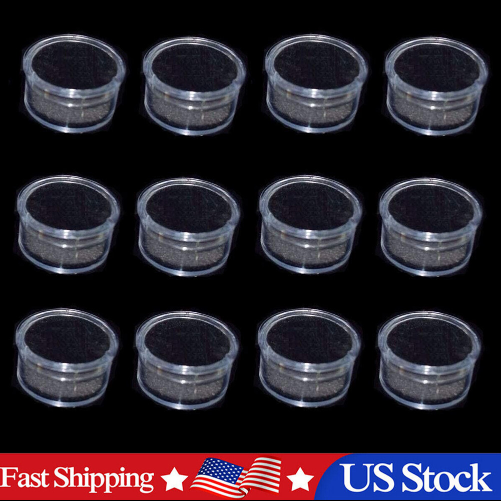 Transparent Gem Round Box Protective Loose Diamond Gemstone Display Case Holder