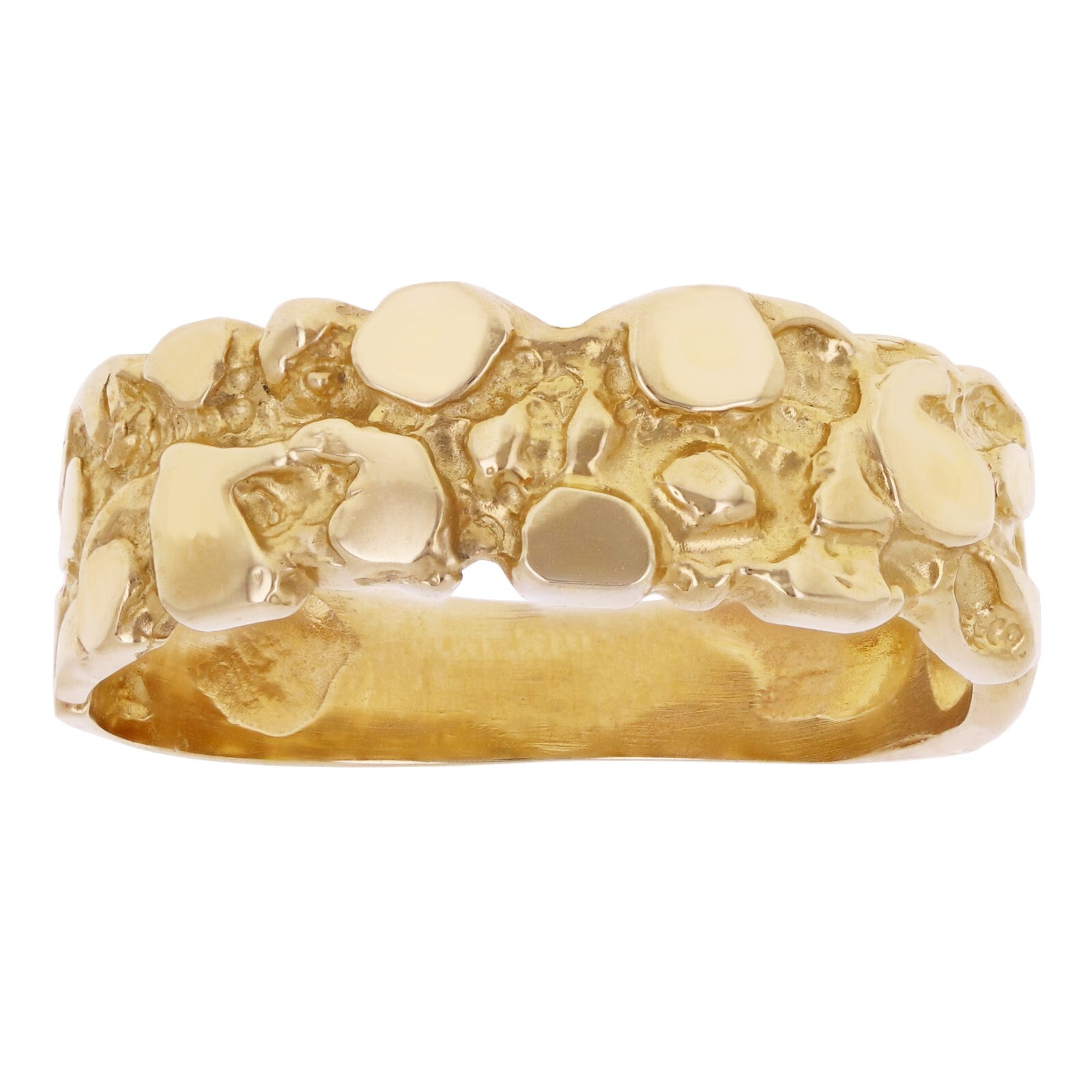 10k Yellow Gold Solid Handmade Nugget Ring Band Size 7 – 7mm 3 grams