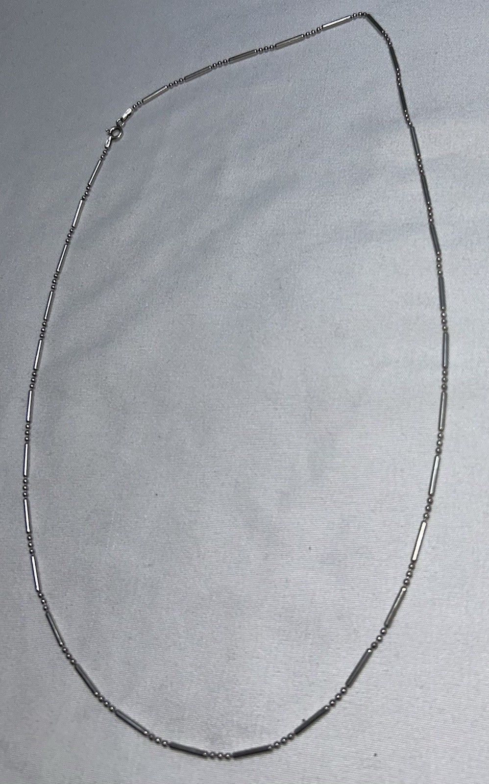 Vintage Italian 925 Sterling Silver Bar and Ball Bead Chain Necklace