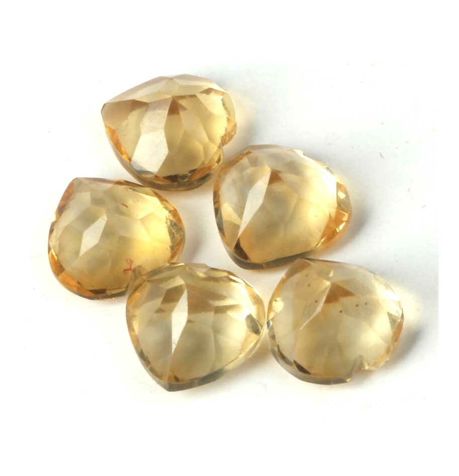 Natural Citrine Heart Cut Faceted Loose Gemstone For Making All Type Jewelry