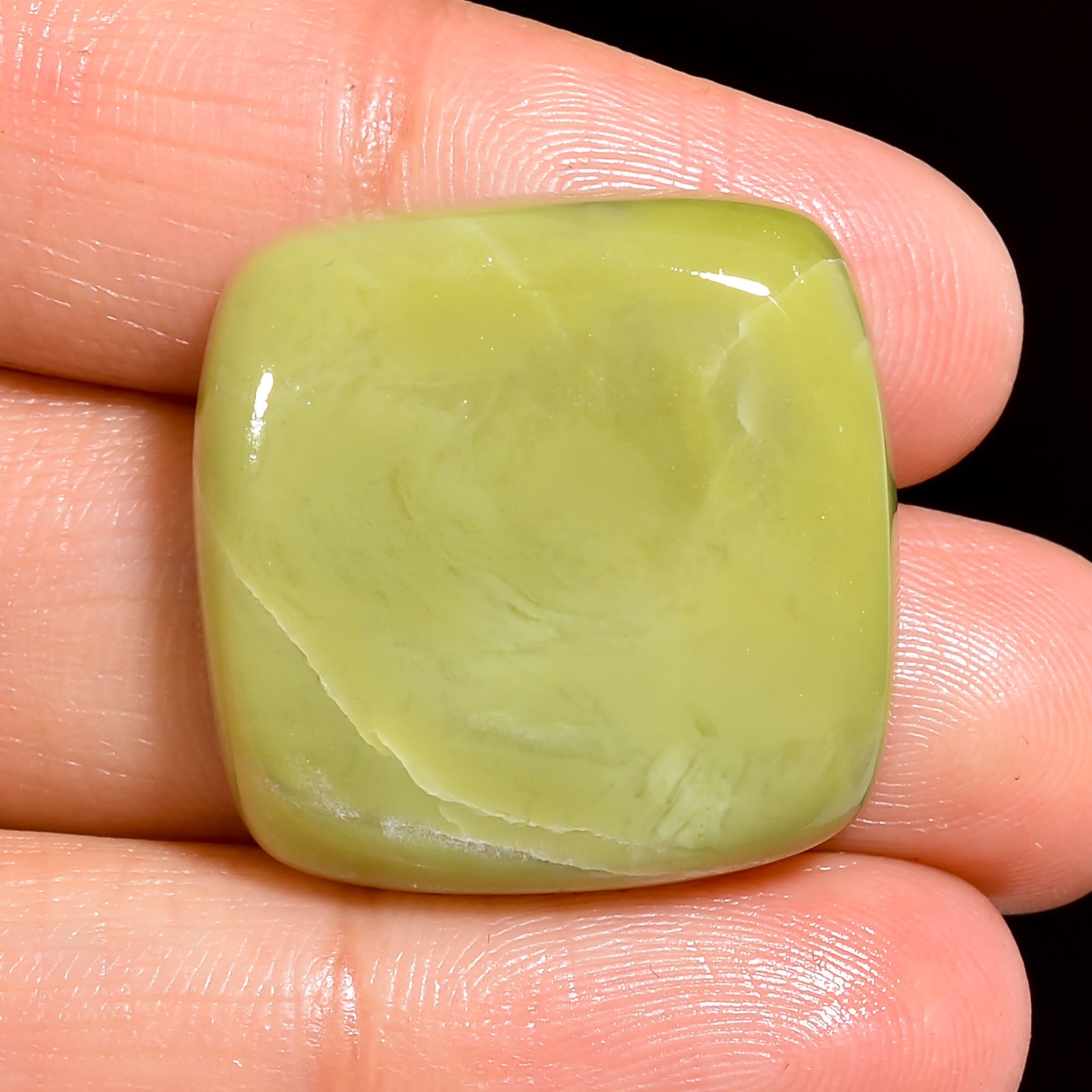 Natural Serpentine Cushion Shape Cabochon Loose Gemstone 32.5 Ct 23X23X6mm A7825