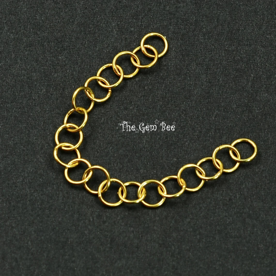 3.5mm 18k Solid Yellow Gold Simple Round Cable Chain Extender 2 INCH Length