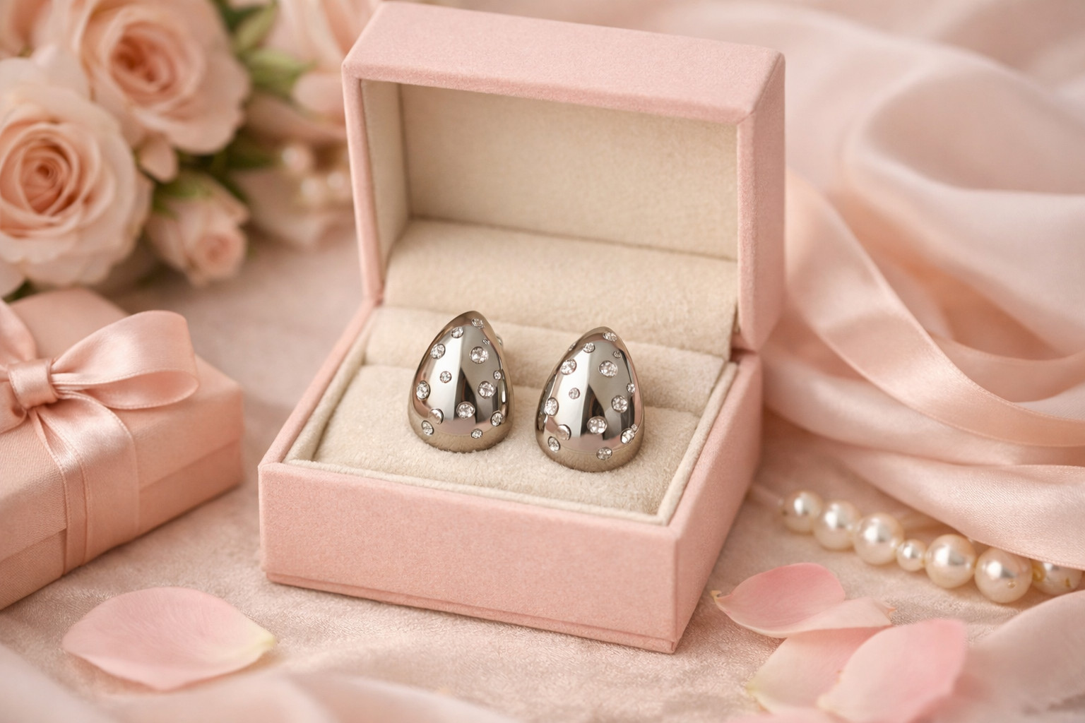 Simulated Diamond Earrings in Stainless Steel – 1.00 ctw