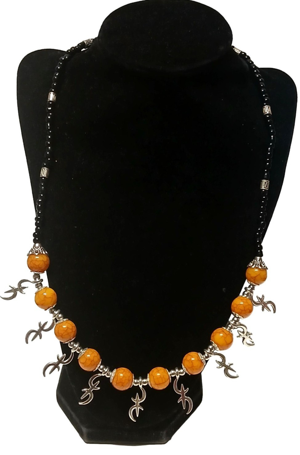 Moroccan Berber Pendant Necklace with Amazigh Zeed Symbols Traditional Jewelry