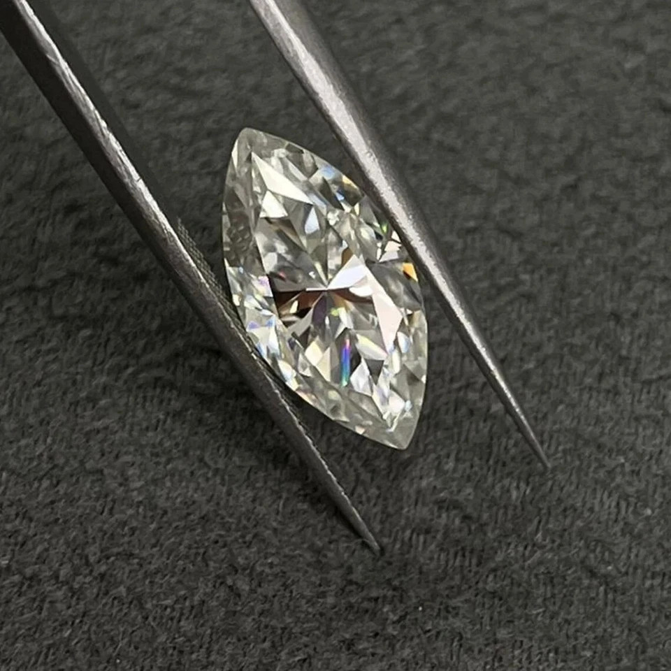 Natural White Diamond 1 CT Marquise Cut 5×10 mm VVS1 D Grade Certified Stone B12