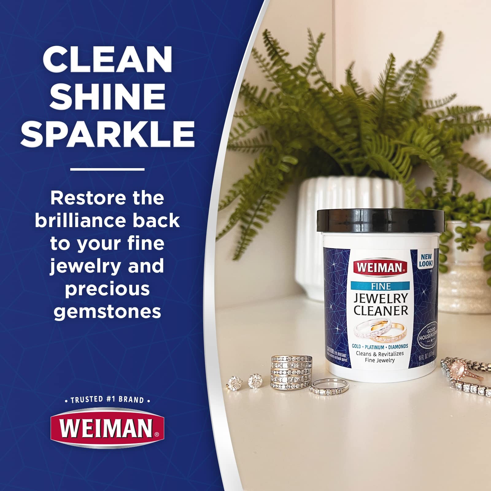 Weiman Fine Jewelry Cleaner Liquid with Cleaning 6 Fl Oz (Pack of 1), Multi