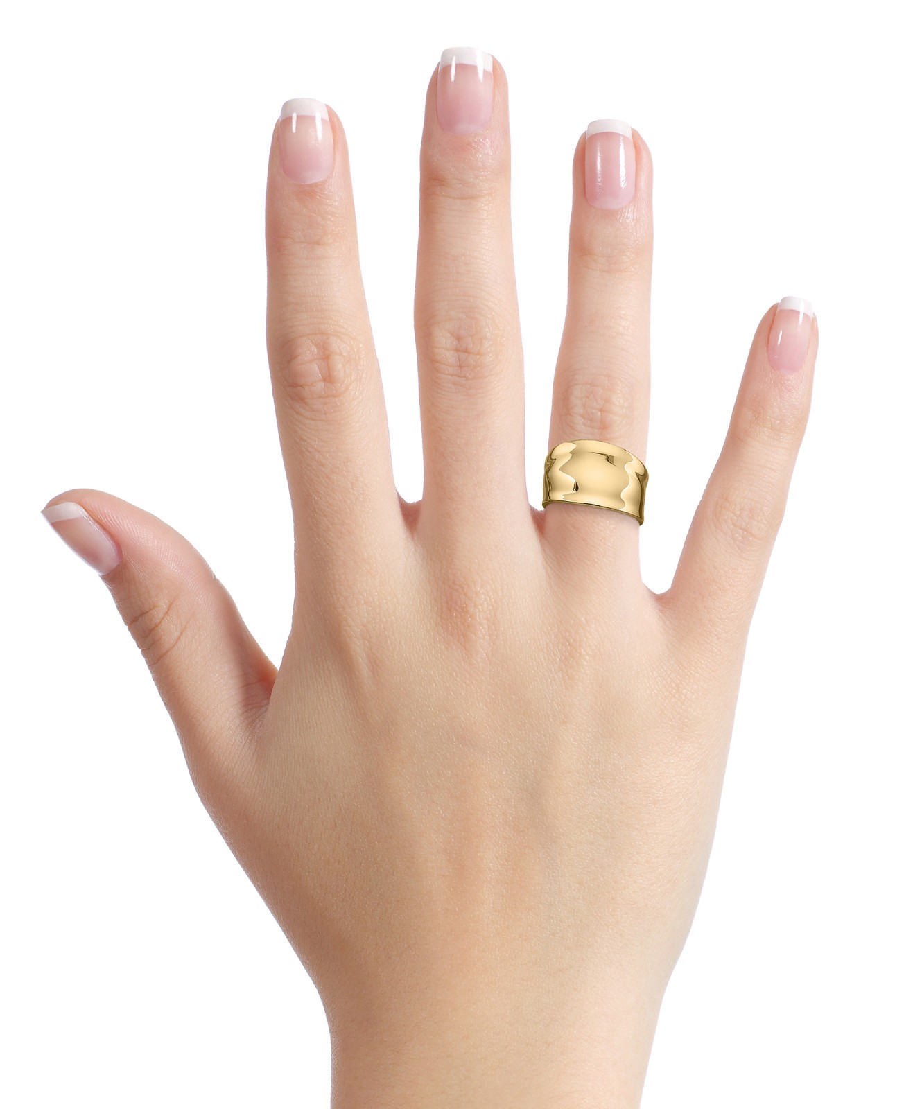 Solid 18K Yellow Gold Cigar Ring, Gold Dome Ring 13mm Sizes 5 – 12