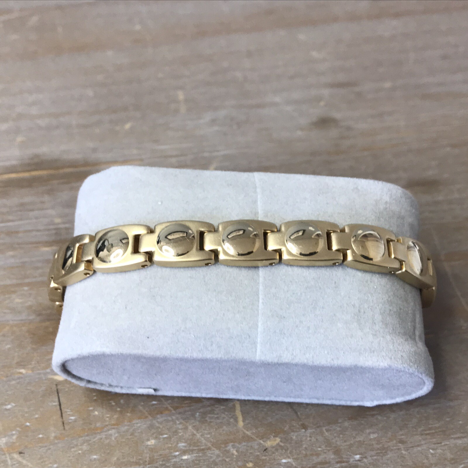 24k gold plated magnet bracelet 8.5inch 9.3mm width