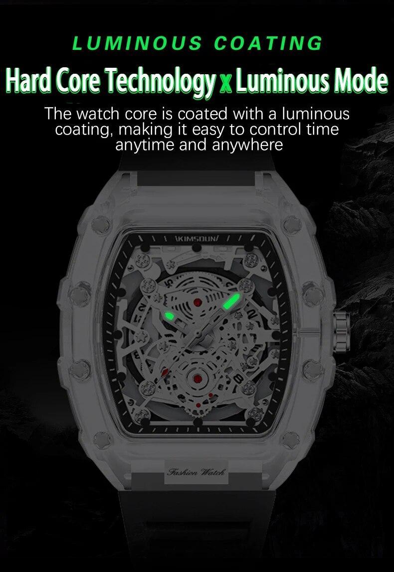 KIMSDUN Transparent Men’s Watch Quartz Wristwatch Luminous Waterproof watch