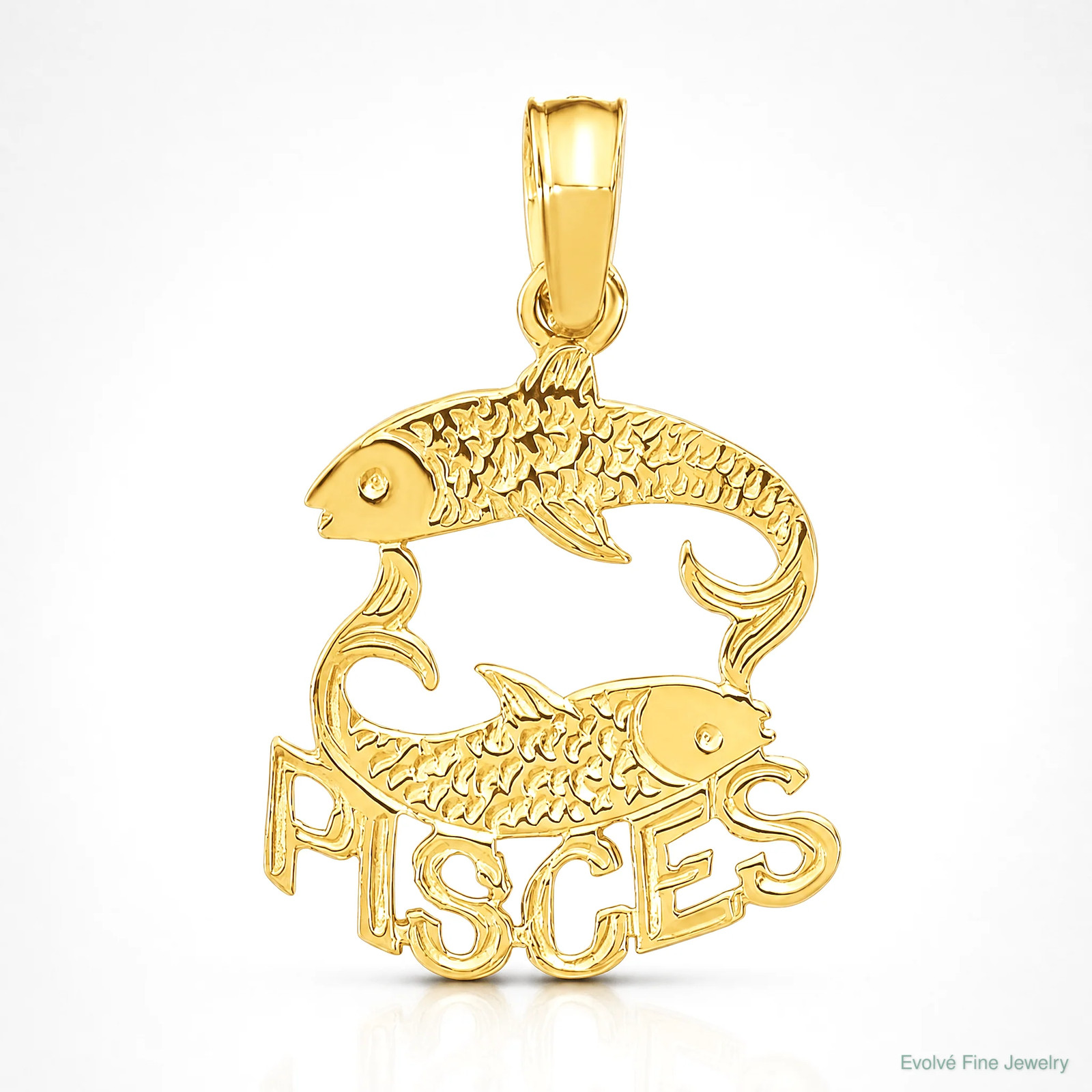 10K / 14K Yellow Gold PISCES Zodiac Charm