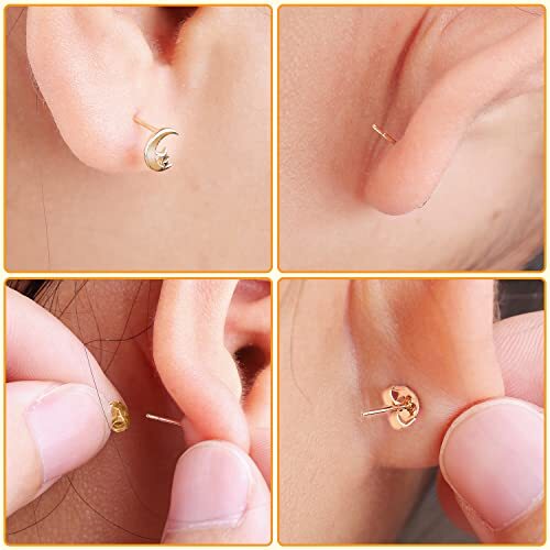 18K Earring Gold Backs Replacement Stud Post Butterfly Push Safety Locking 30 Pc