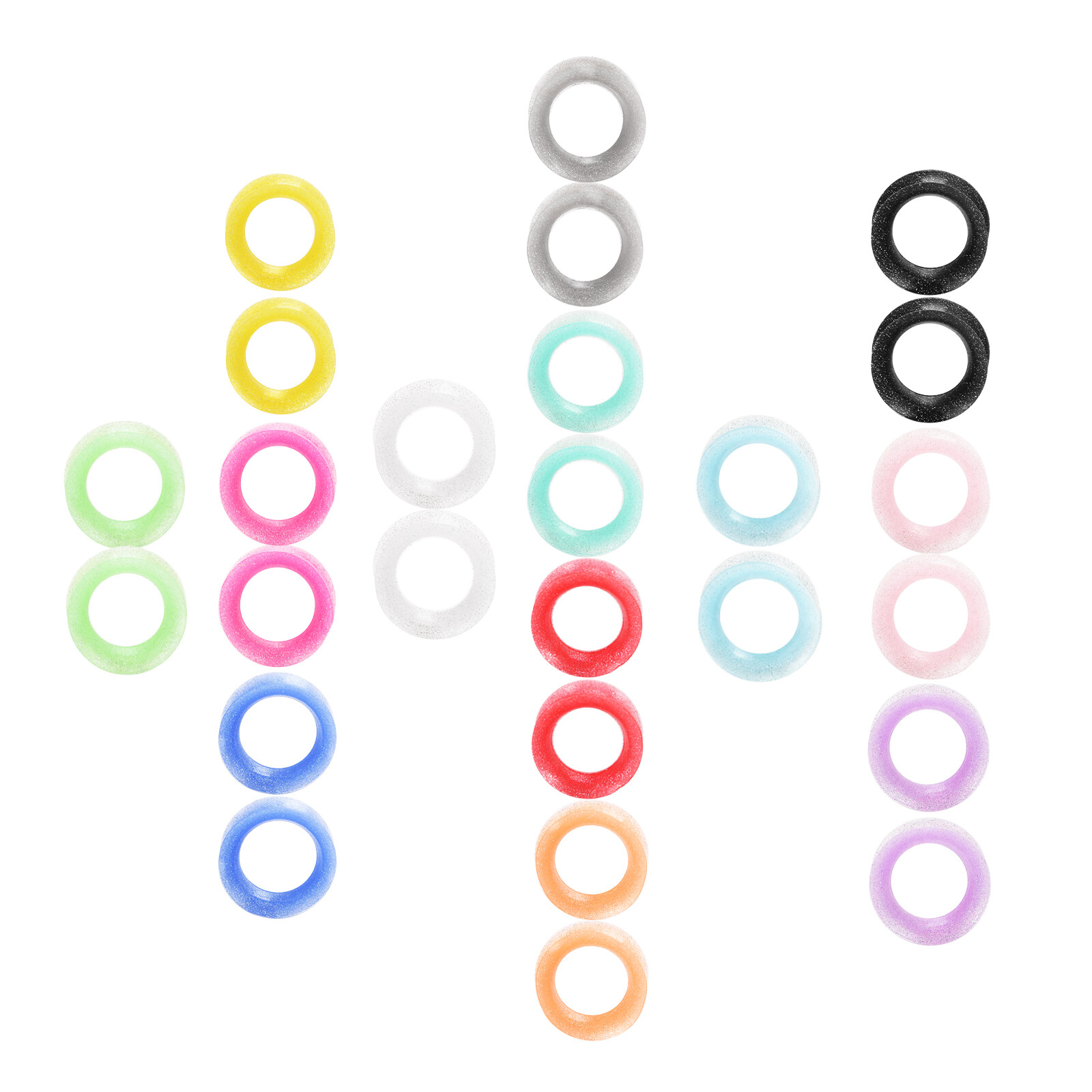1 Pair Flexible Soft Silicone Ear Tunnels Gauges Double Flared Plugs Stretchers