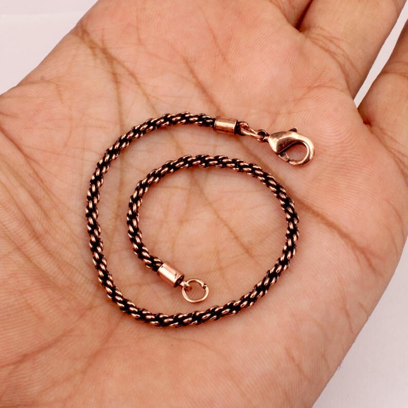 Pure Copper Snake Chain Bracelet Copper Arthritis Pain Relief Biker Bracelet