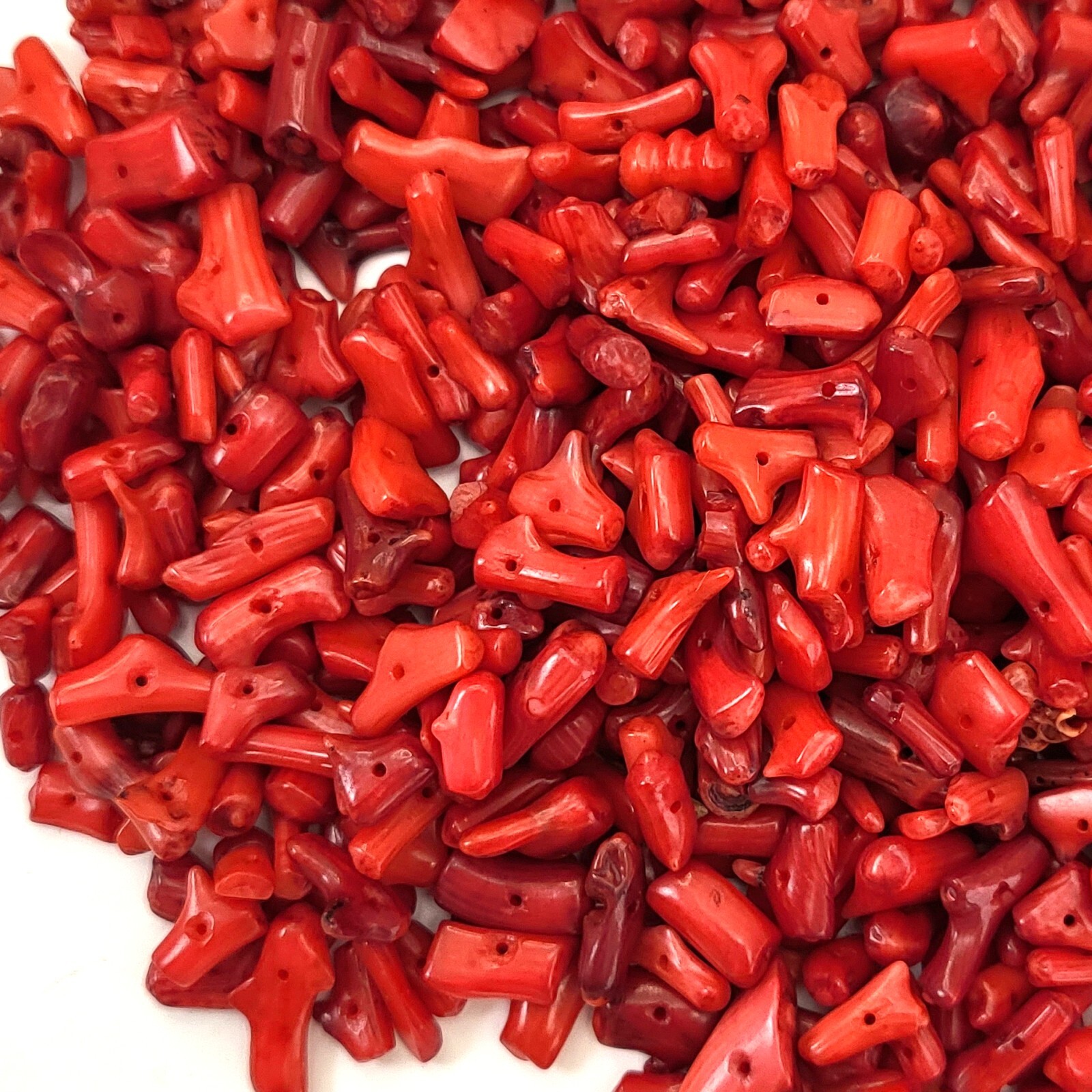 Red Coral Bamboo Small Branch Stick Loose Spacer Beads 1/2 LB Jewelry 6-15mm