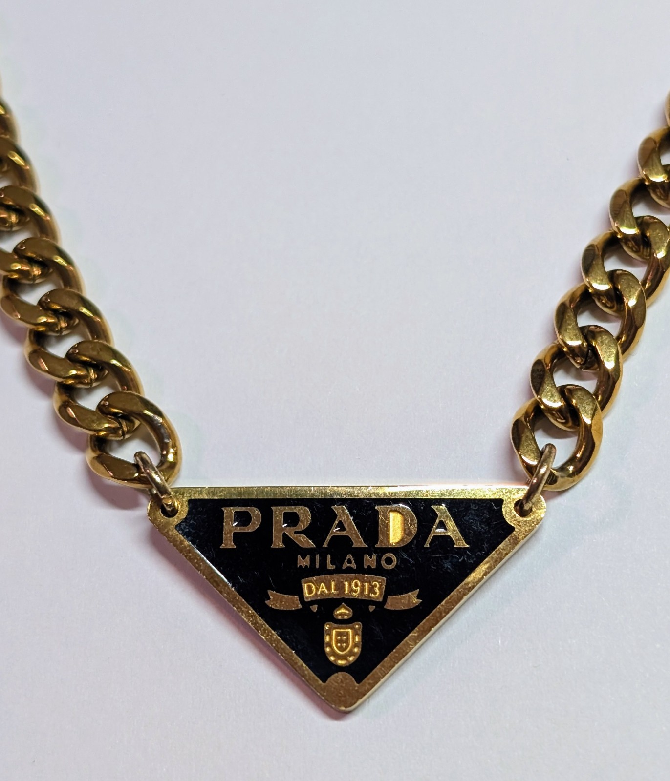 18k Gold Plated Prada Rework Necklace