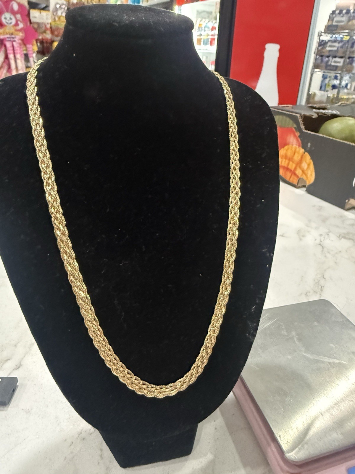 14K Yellow Gold Multi Strand Braided Necklace 18” 13.12g Rope Chain 5.5mm