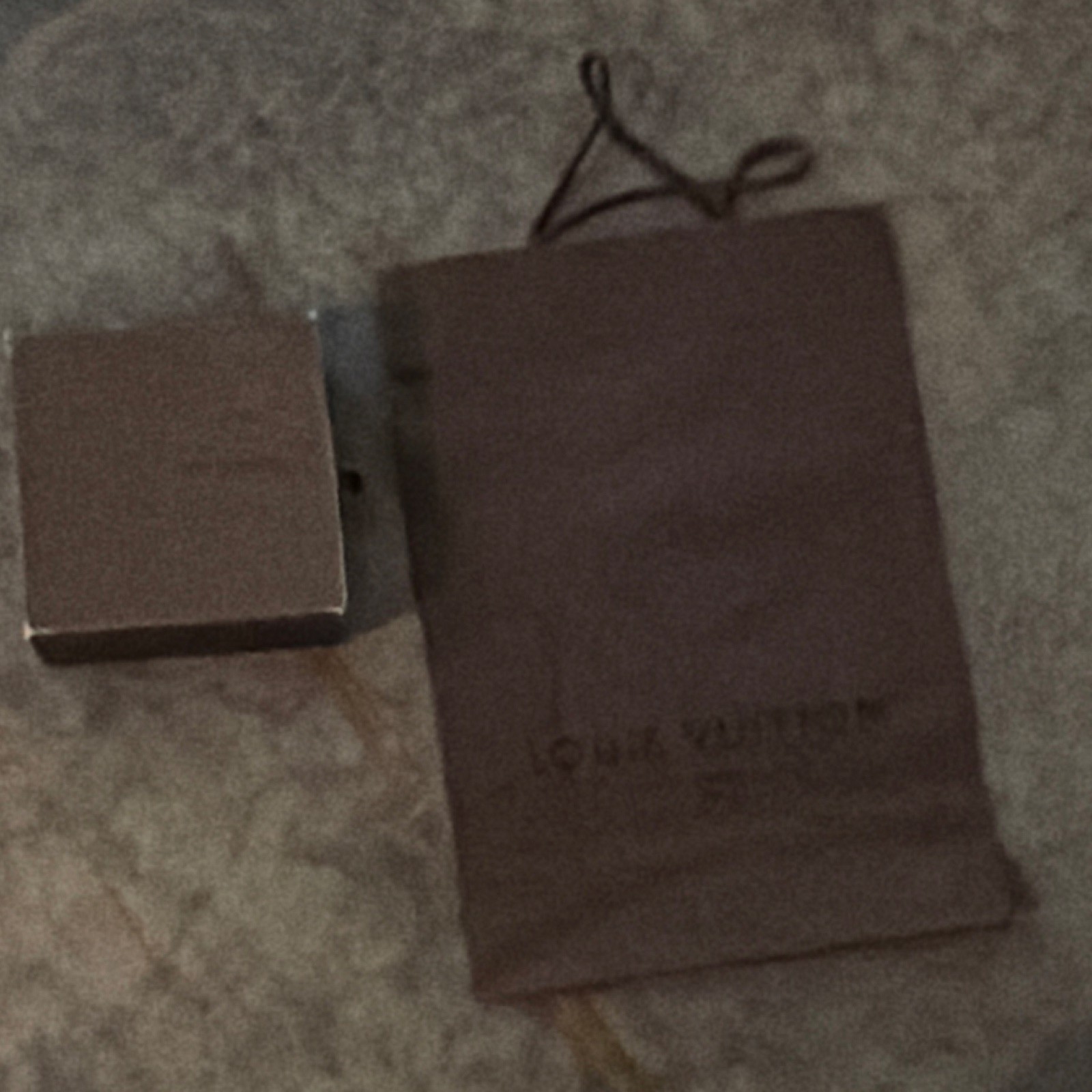 Louis Vuitton Brown Paper Gift Box w/ Filling, Square Jewelry Box 1pc
