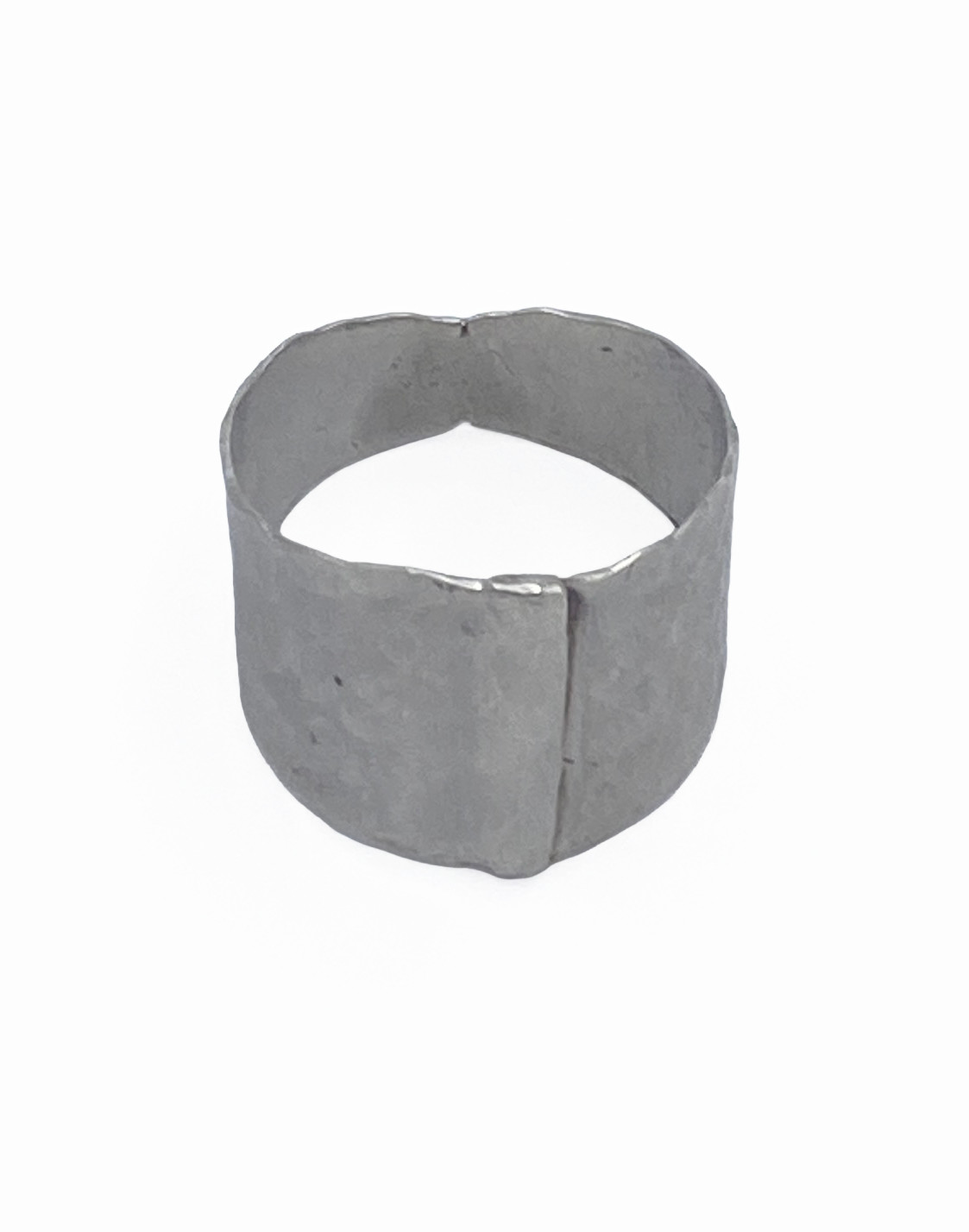 FarmMouseStudio Handmade Hammered Sterling Silver Wide Wrap Ring Size 8