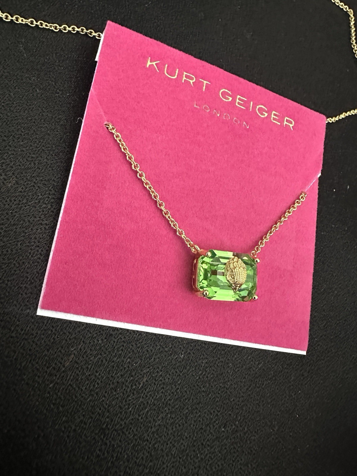 Kurt Geiger Eagle Necklace/ Crystal/ Green
