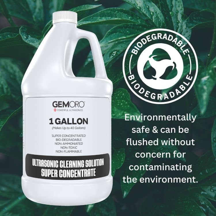 GemOro Jewelry Cleaner Solution Concentrate | For 128 Fl Oz (Pack of 1)