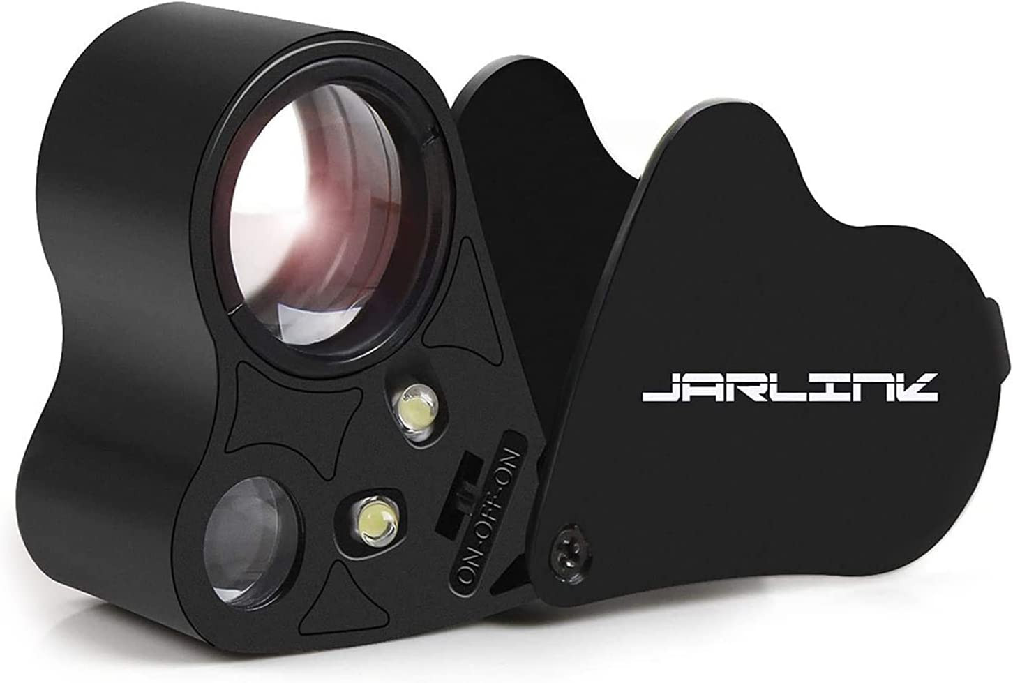 30X 60X Illuminated Magnifying Jewelers Loupe, Foldable Jewelry Magnifier with B