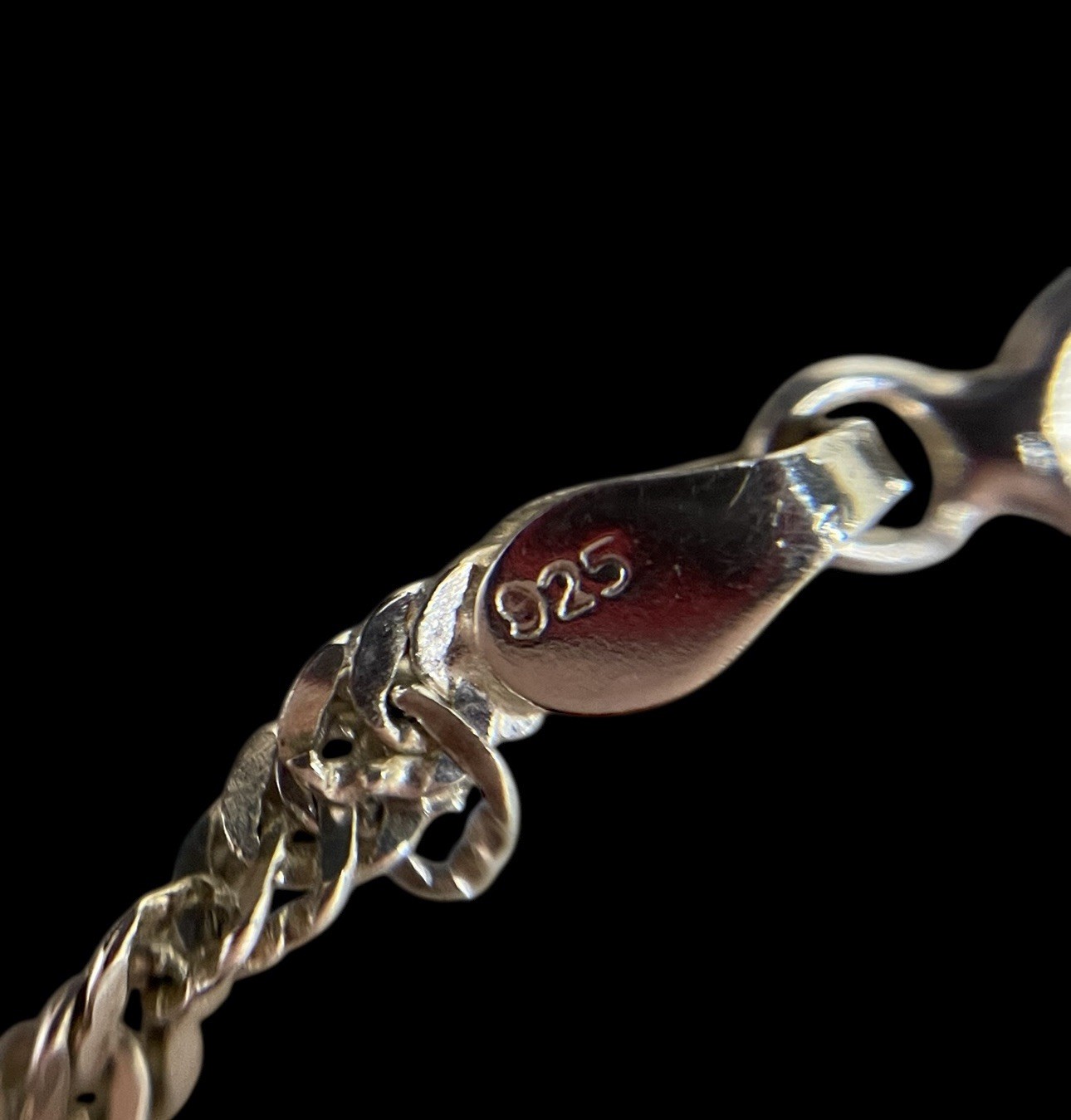 Platinum Over 925 Silver Twisted Chain Bracelet – 6.5 in.