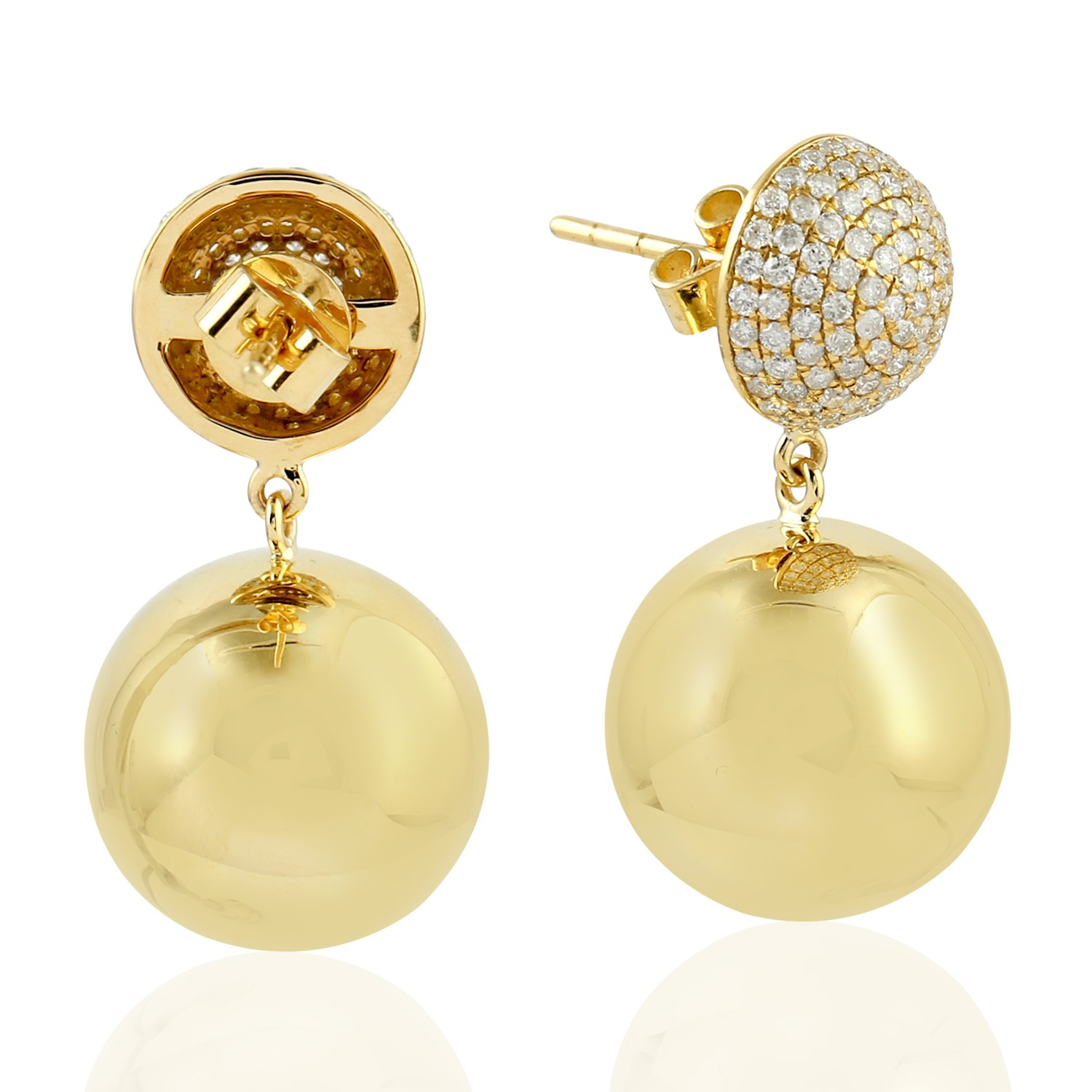 Diamond Drop/Dangle Earrings 18k Yellow Gold Jewelry For Women