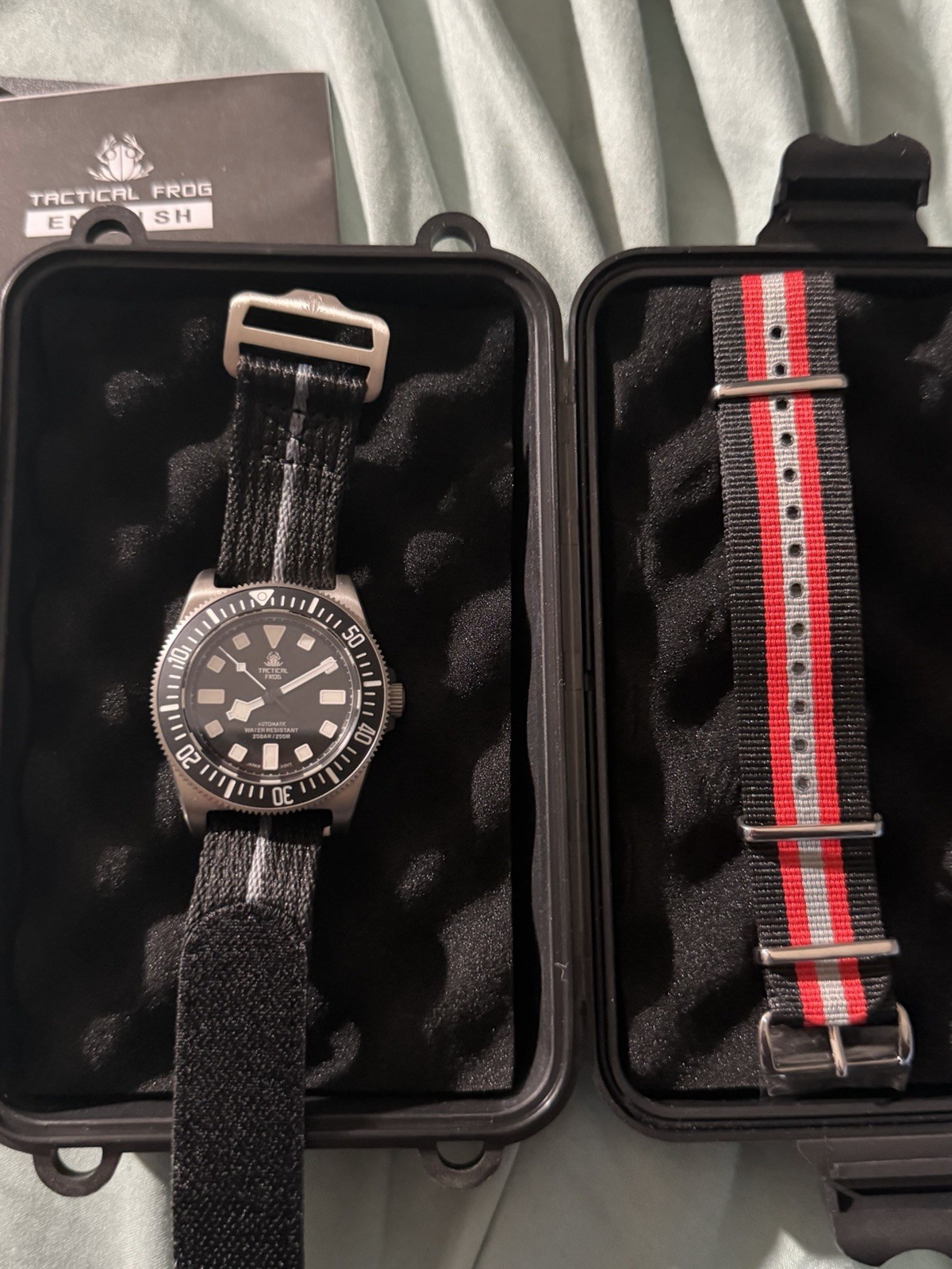 Tactical Frog Titanium NH35A Mechanical Watch Black Bezel Black Dial Fixed Lugs