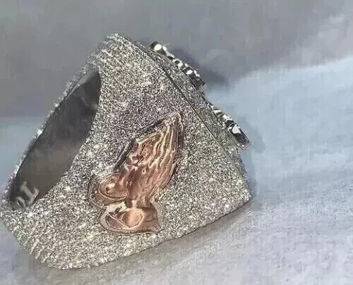 4.00 Ct Round Cut Moissanite Men’s Custom Letter Ring Real 925 Sterling Silver