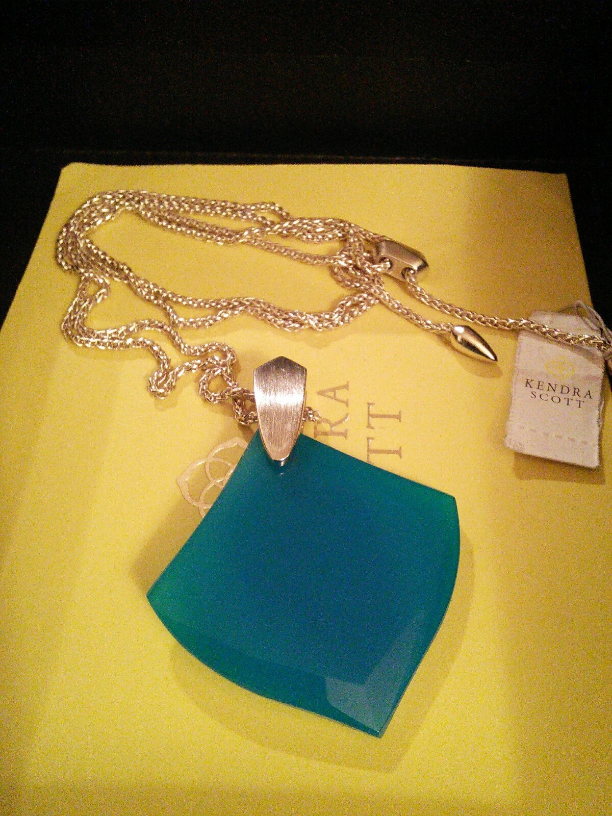 🎗Kendra Scott Necklace 16”-32” Aislinn Gold Long Pedant Agate NEW MSP$99