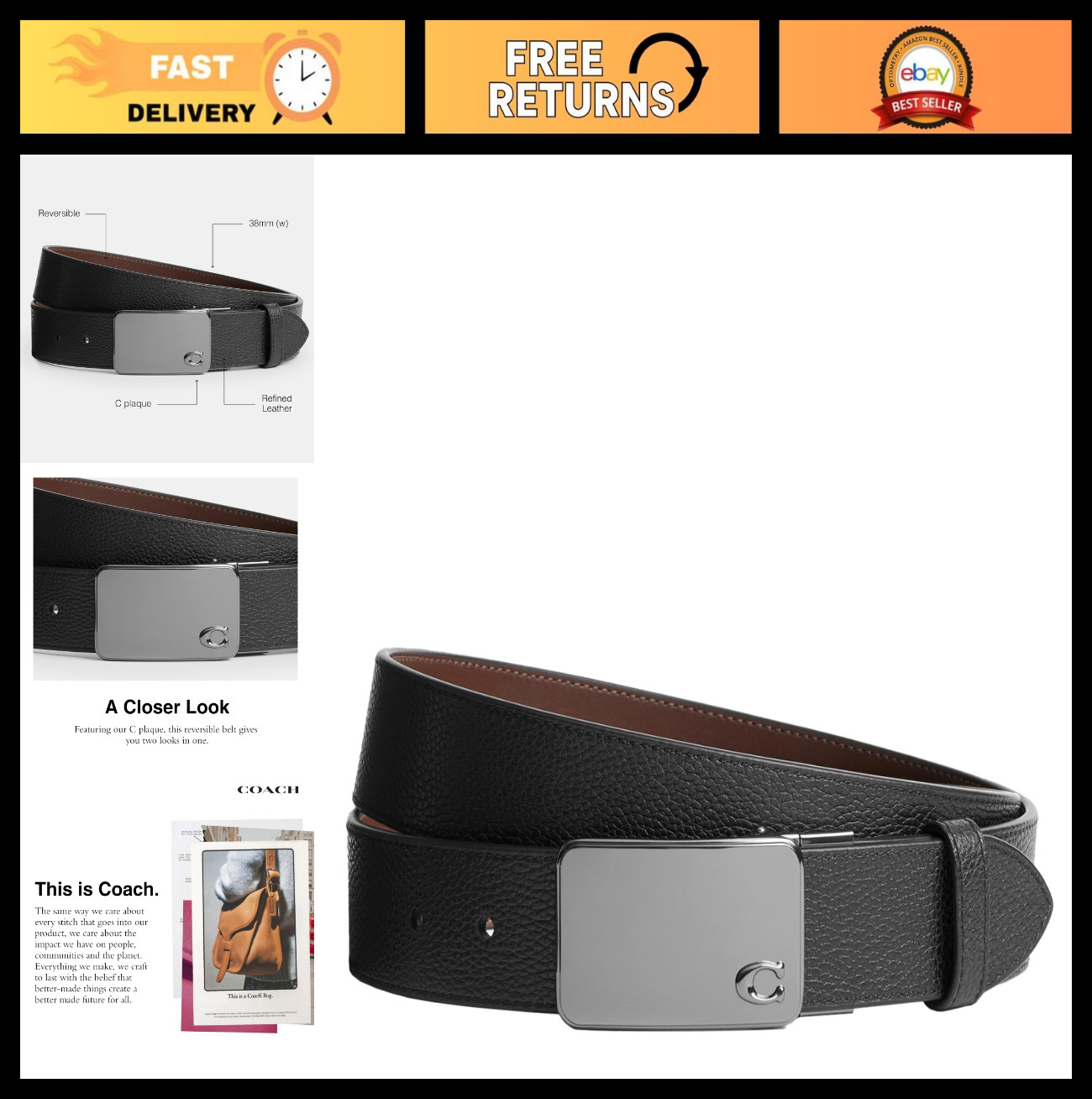 Men’s 38mm Stylish Watch – Durable, Water-Resistant, Elegant Design, Perfect Gif