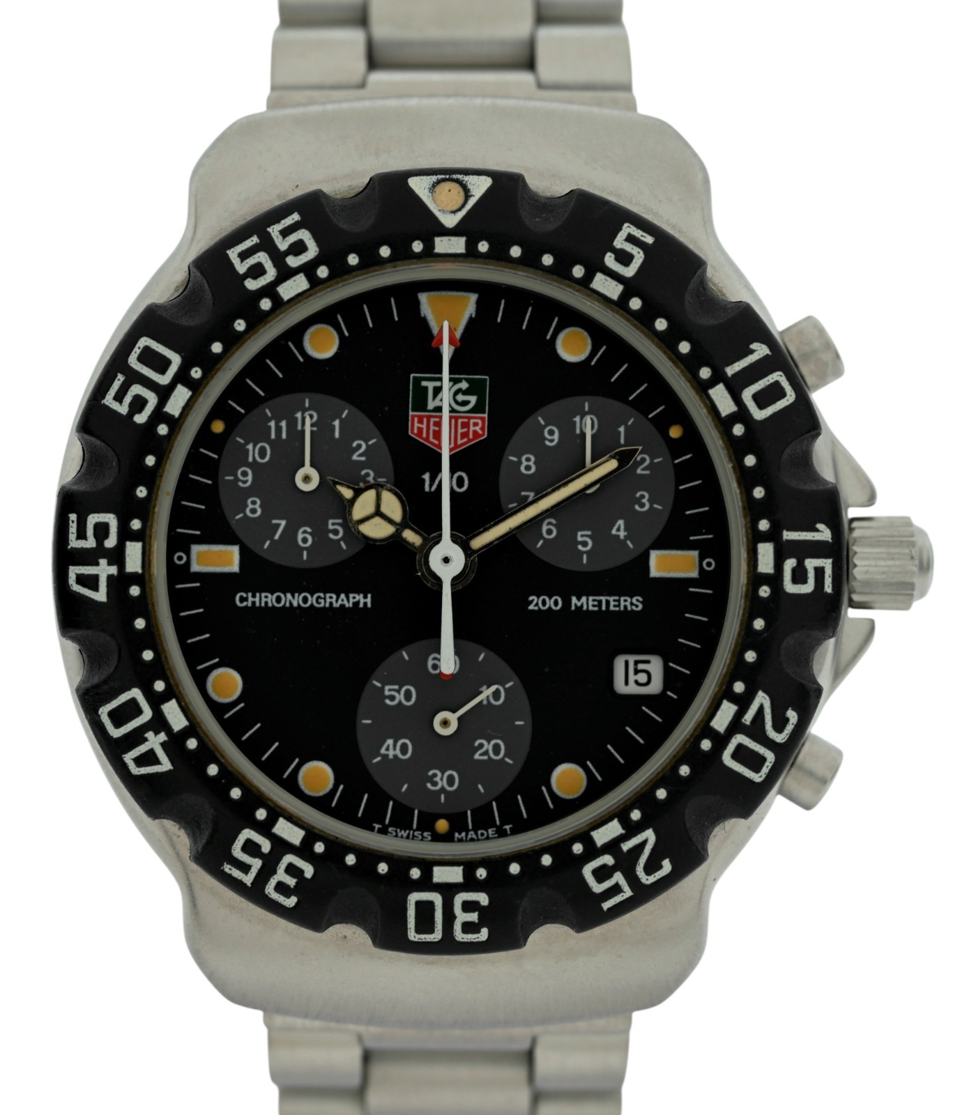 Tag Heuer 38mm Men’s Formula 1 Black Dial Chronograph SS Watch- Ref: 571.513 T!