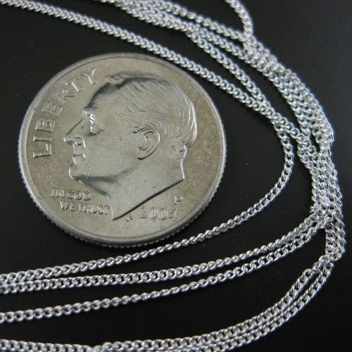 Sterling Silver 1mm Curb Necklace Chain. Made in Italy. ALL SIZES(16-36 inch)
