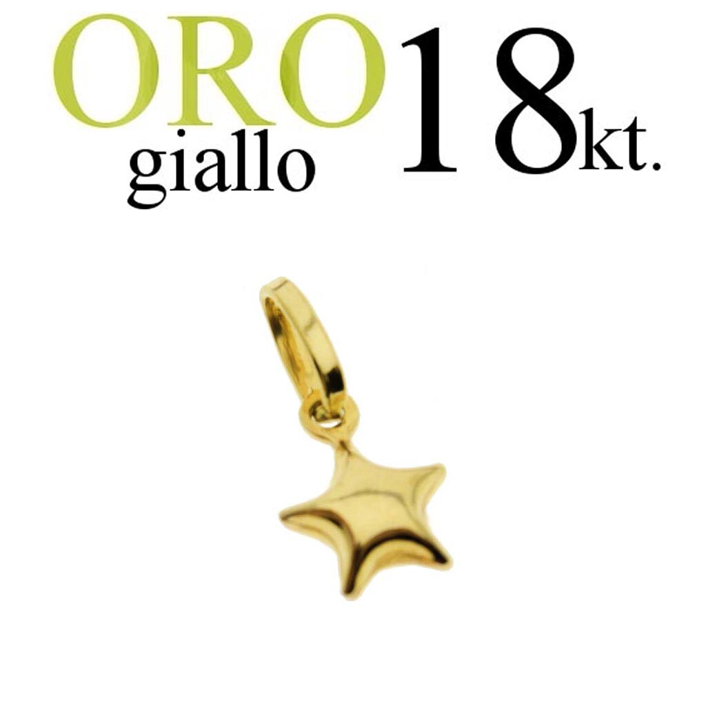 18kt gold STAR gift pendant. 750/1000 STAR yellow GOLD 18kt.