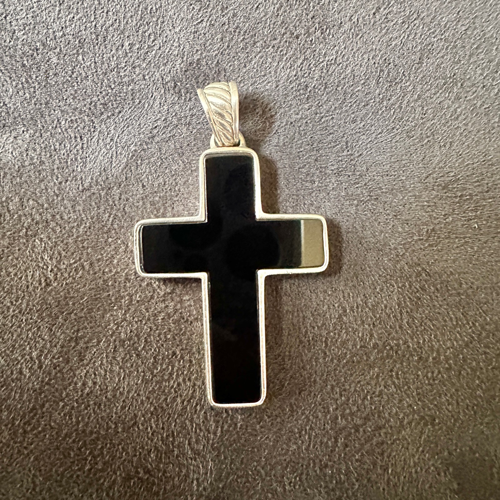 David Yurman Large Chevron Cross Pendant w/ Black Onyx – FREE SHIPPING