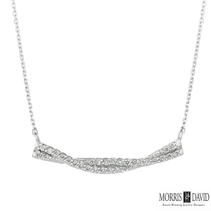 0.25 Carat Natural Diamond Necklace 14K White Gold G SI 18” chain