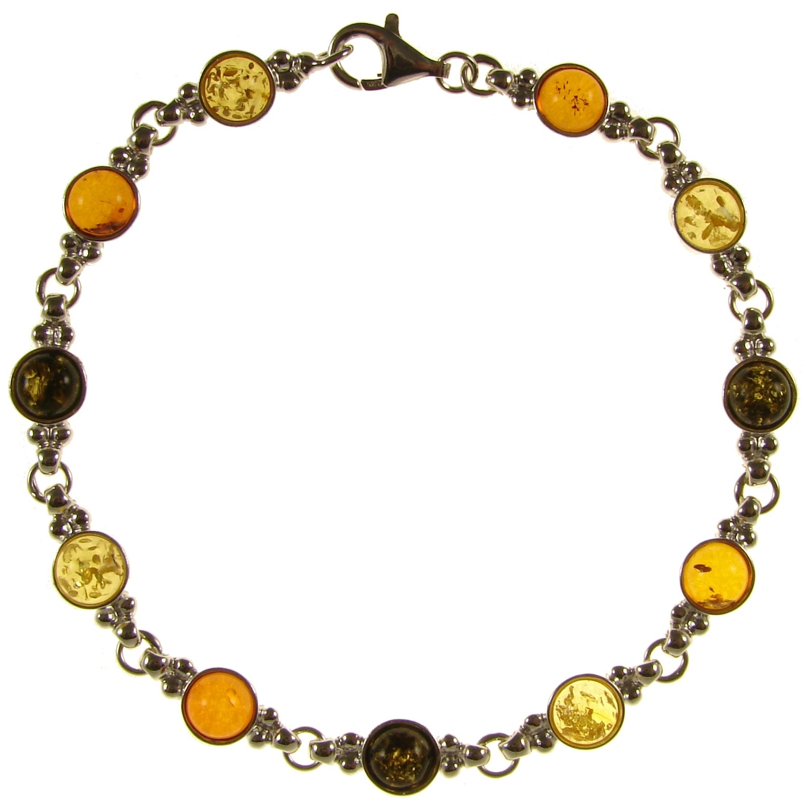 8″ inch/20cm BALTIC AMBER STERLING SILVER 925 LADIES BRACELET JEWELLERY JEWELRY
