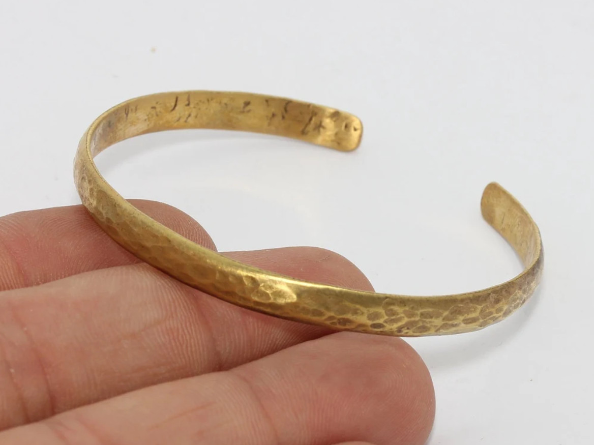 Gold Plated Cuff Bracelet Handmade Regular Wear Men’s Brass Bangle For Gift
