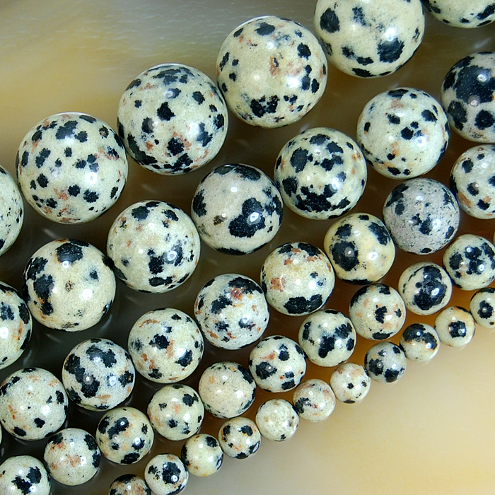 Natural Dalmation Jasper Round Beads 15.5″ 4,6,8,10,12mm Pick Size