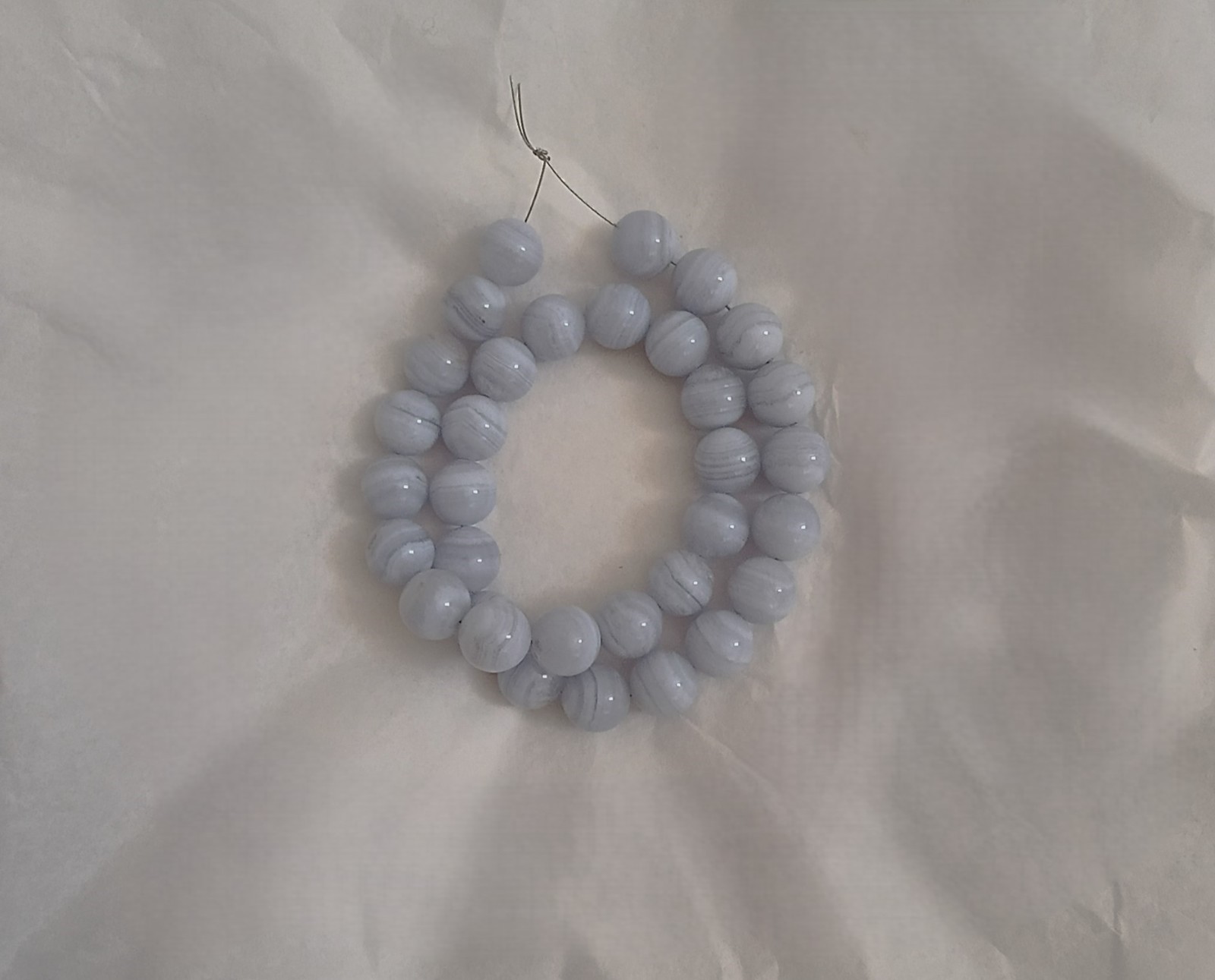 BLUE LACE AGATE 11.8-12MM ROUND BEADS – ONE (1) 15.5″ Strand – 5794E