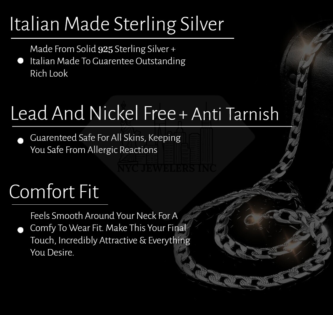 Italian Sterling Silver Two Tone Figaro Chain 925 14K Gold Plated Silver Chain