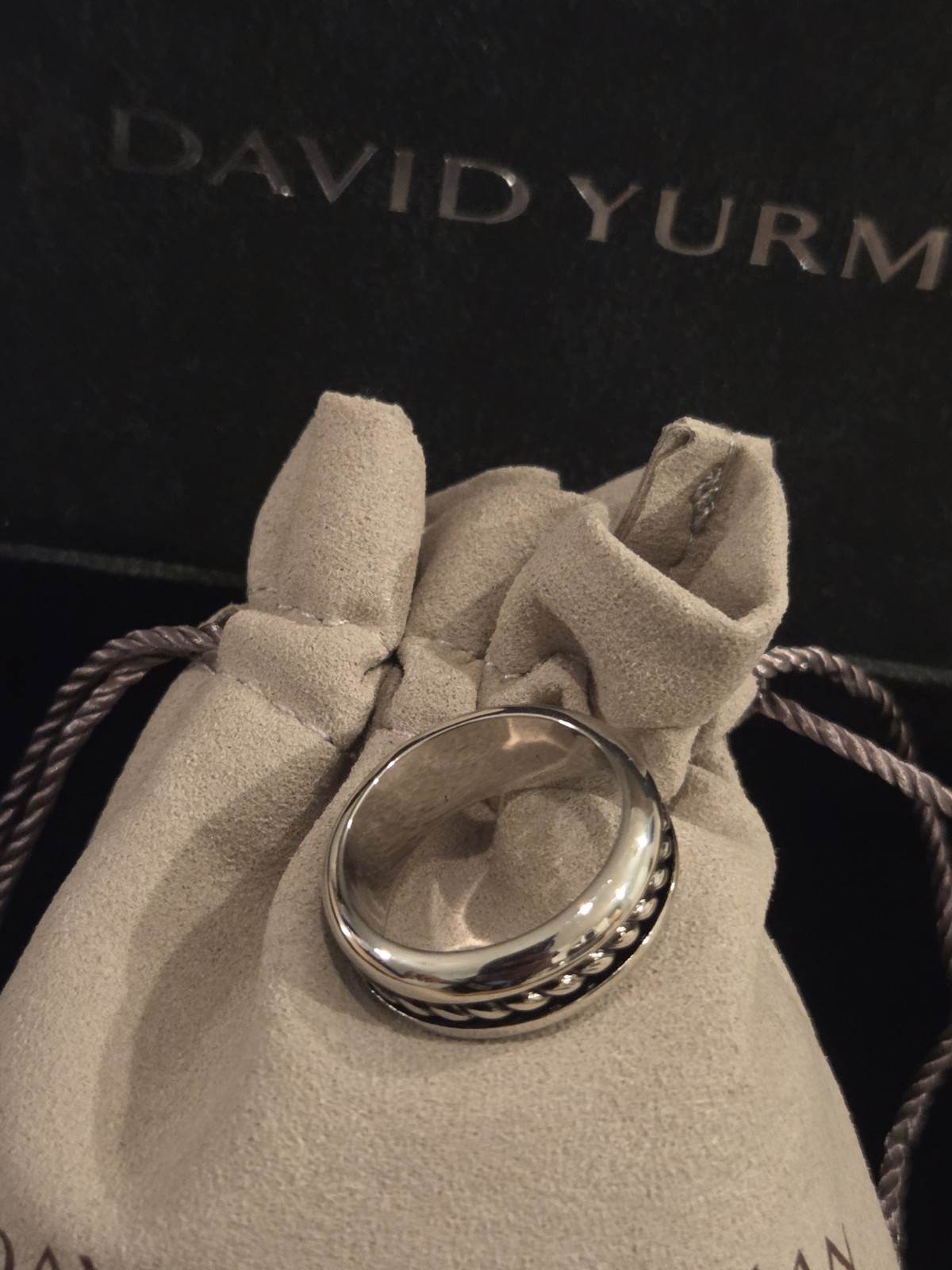 Authentic David Yurman Chevron 925 SS Unisex Ring 8