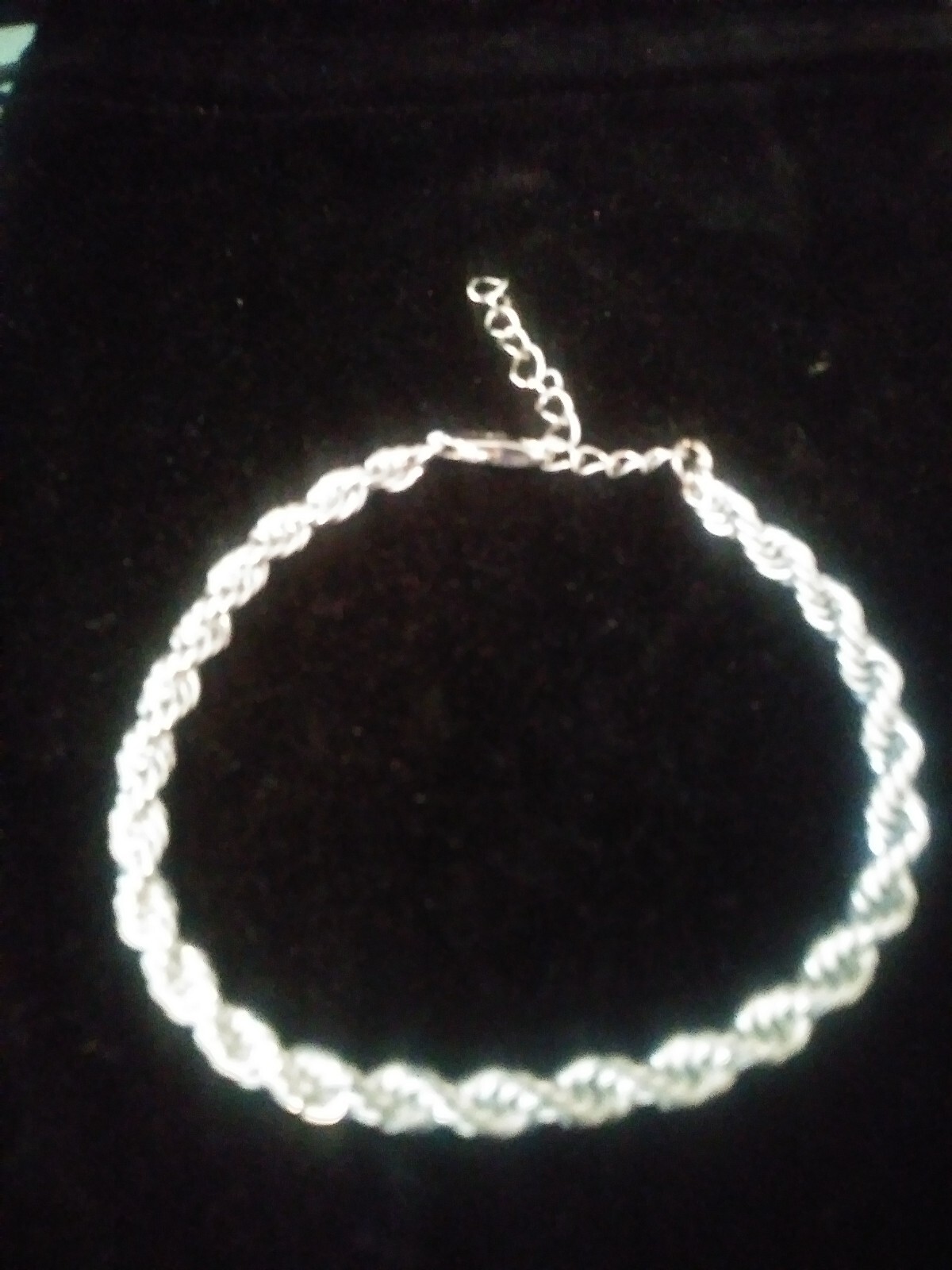 14K W GOLD CLAD DIAMOND CUT ROPE BRACELET + BONUS 7.5 ADJUSTABLE FITS 7-9 IN