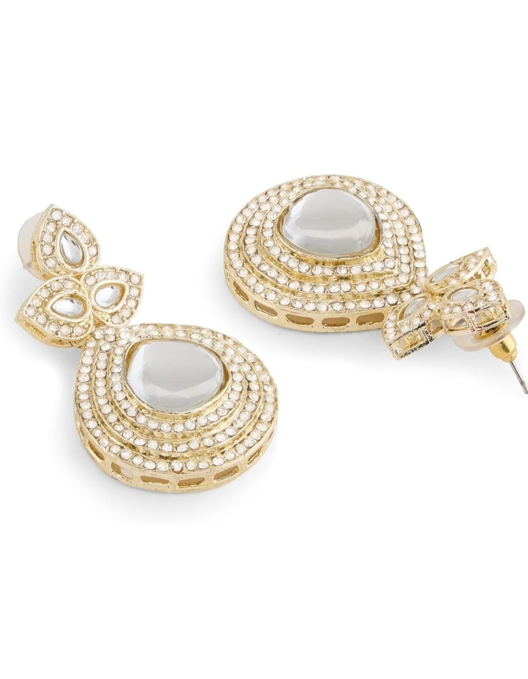Indian bollywood gold plated created pearl and beads necklace set for women