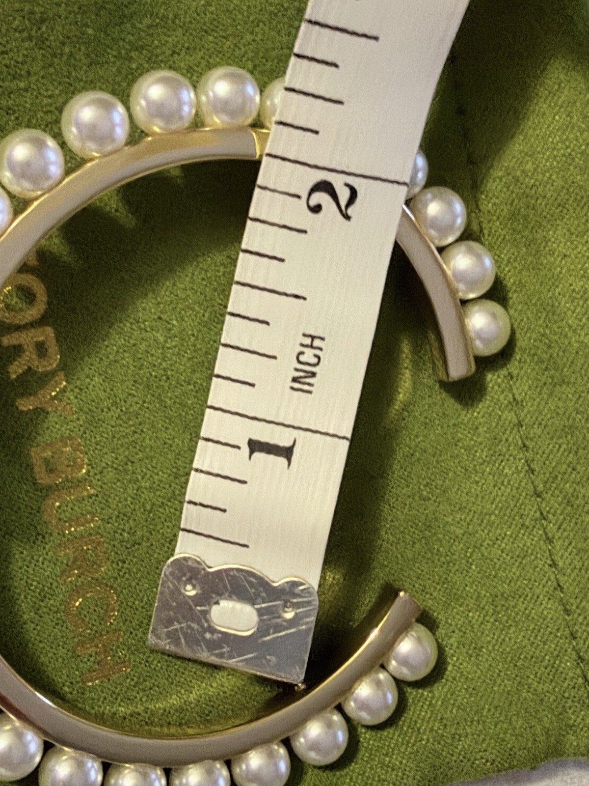 Tory Burch Pearls String Bangle Solid
