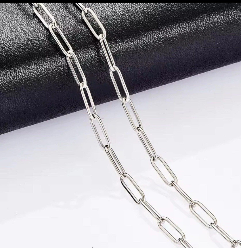 Silver Stainless 4mm Paperclip Cable Link 18” Chain Necklace NEW