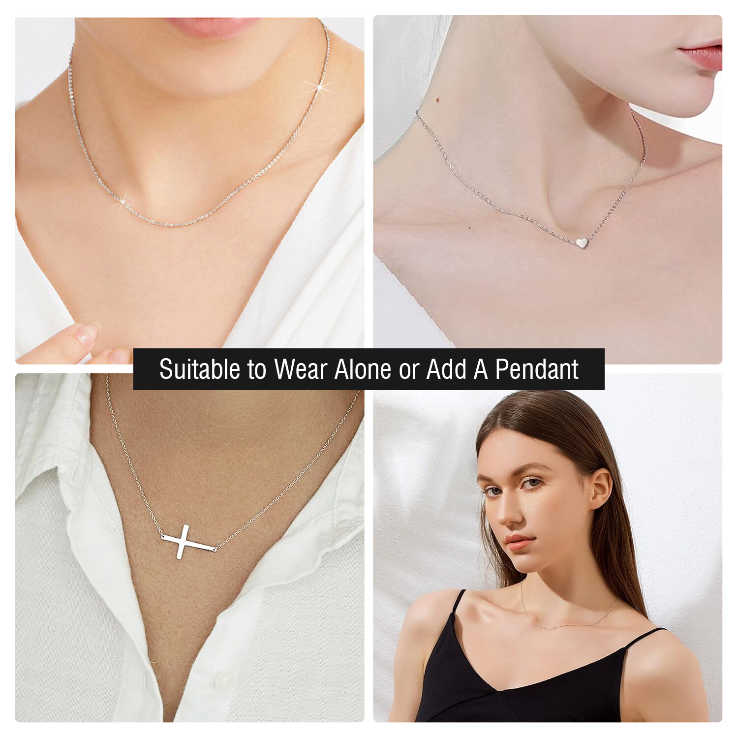 1.3/1.5mm Real Solid 925 Sterling Silver Women Necklace Italy Valentine’s Day US