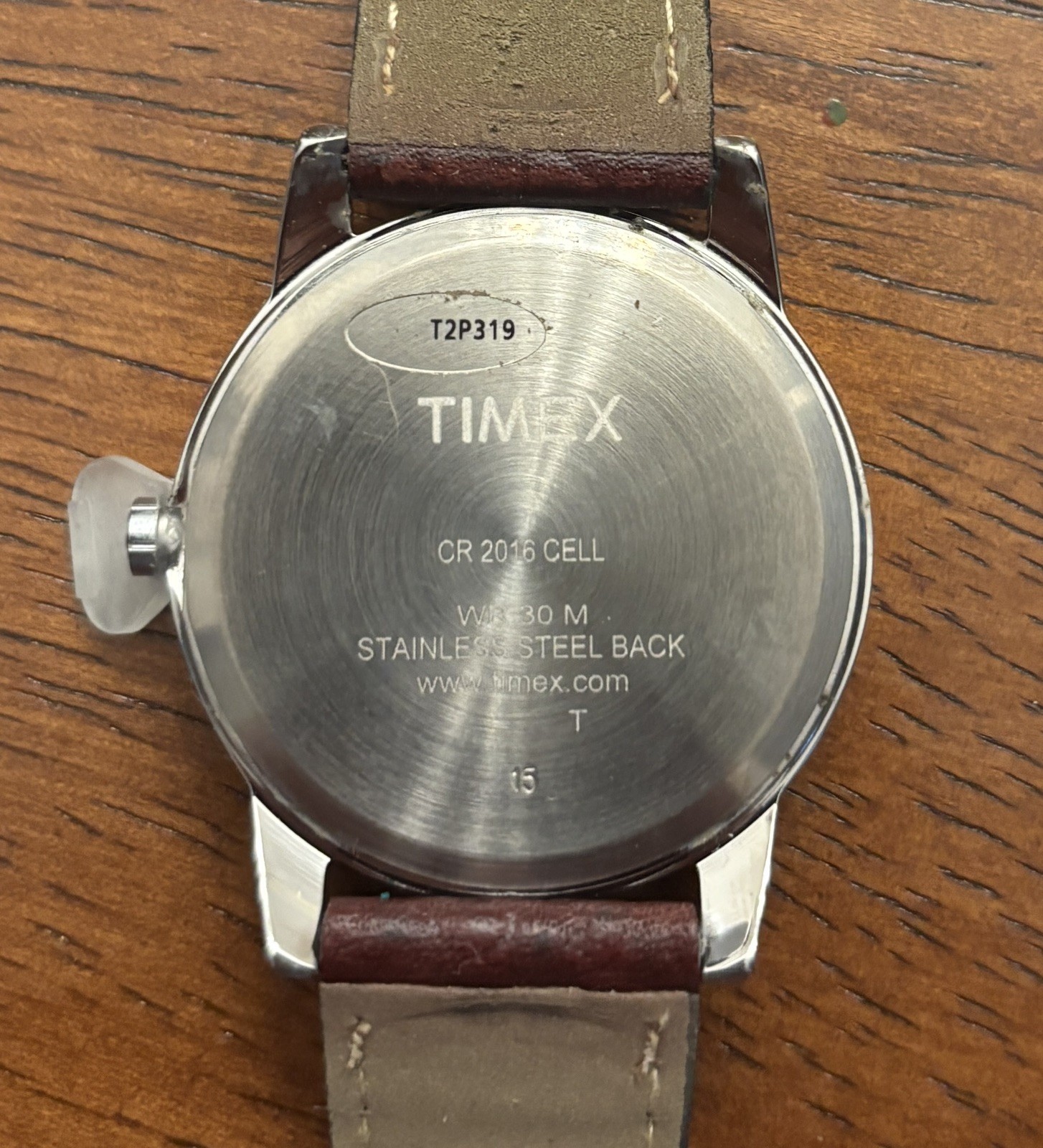 Timex Easy Reader Indiglo Mens Watch 35mm Blue Dial Brown Leather New Battery