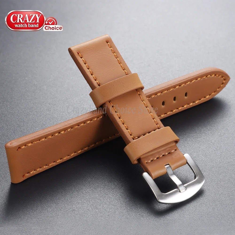 High Quality Leather Watch Band Straps mens stitched Wristband 18 20 22 24mm