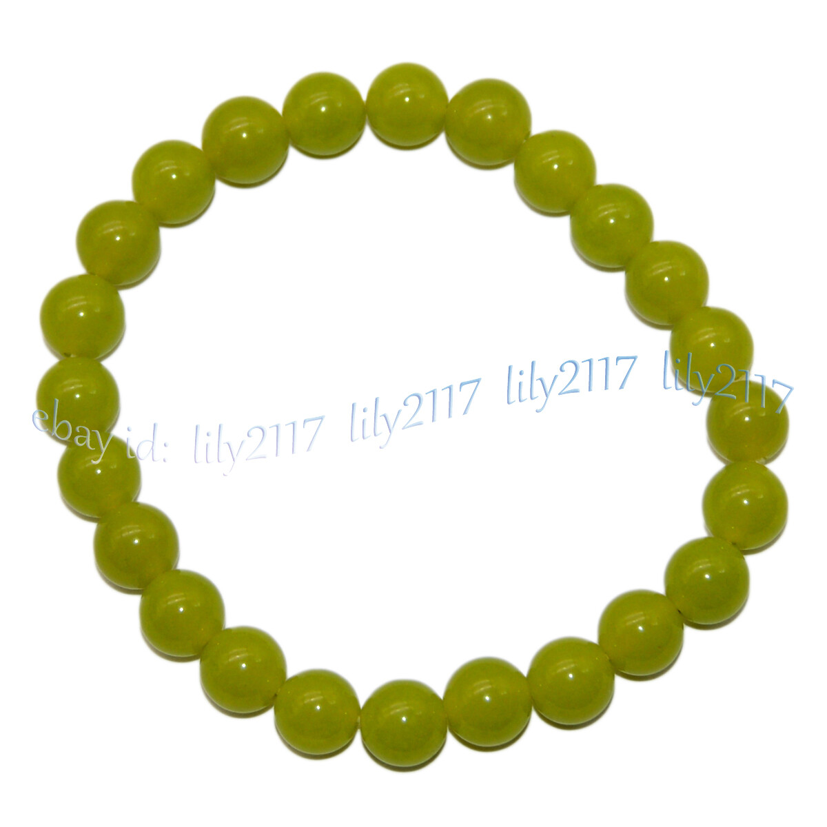 8mm Assorted Multicolor Natural Gemstone Round Beads Elastic Bracelet 7.5”